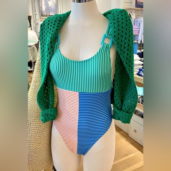 aerie Other - AERIE Crinkle Birthday scoop cheekiest Colorful One Piece Swimsuit